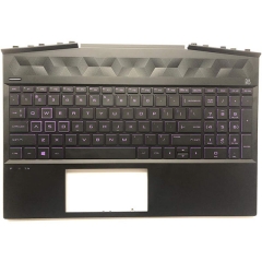 Upper Case Touchpad with Backlight Keyboard for HP Gaming Pavilion 15-DK 15-DK0126TX TPN-C141, Compatible with Part Number L57596-001 Purple