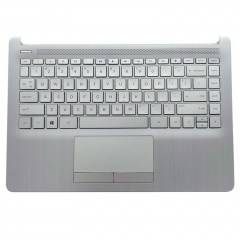 New Palmrest w/ Keyboard Non-Backlit Silver L48648-001 For HP 14-CF 14-DF 14-DK