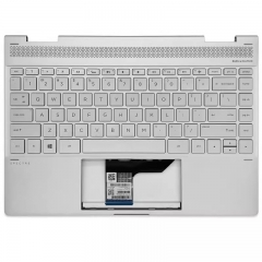 Used Silver Palmrest US Keyboard Backlight Upper Case Top Case For HP Spectre x360 13-AE 13-AE013DX