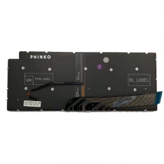 US Layout Keyboard with backlight For DELL Inspiron 7415 2-in-1 Black color