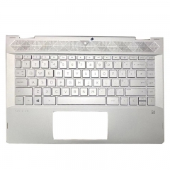 Camera Hole Palmrest Keyboard With Backlight For HP Pavilion X360 14-CD 14-CD1055CL Silver Color