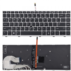 Backlight Keyboard Replacement For HP EliteBook 745, 746, 840, 846 G5/G6 and ZBook 14u G5/G6 Series Laptop(with Pointer)